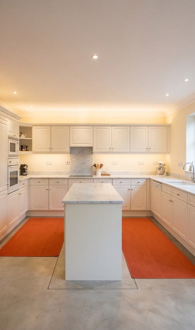 Original kitchen with painted cabinetry before the redesign — Palace Court, London