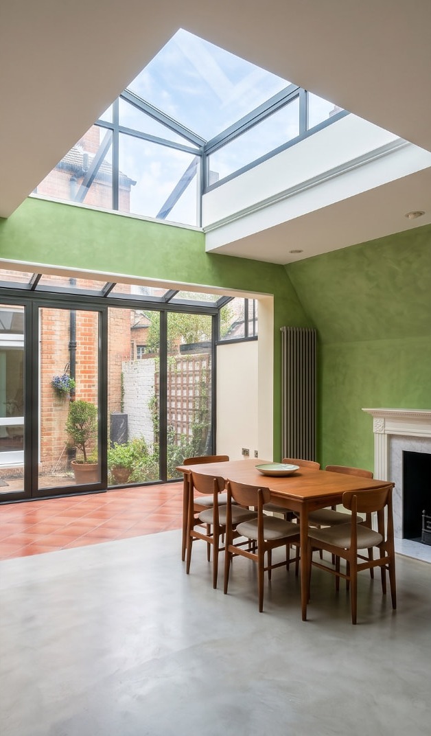 Original living and dining space before the redesign — Palace Court, London